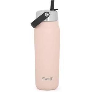 imageSwell Recycled Stainless Steel Explorer with Flip Straw Lid and Handle 40oz Onyx Triple Layered Vacuum Insulated Containers Keeps Drinks Cold for 54 Hours and Hot for 12Himalayan Salt