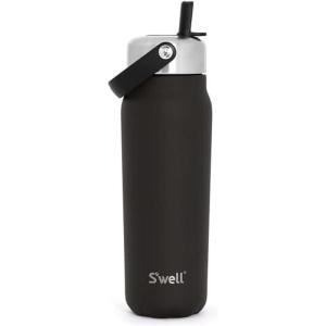 imageSwell Recycled Stainless Steel Explorer with Flip Straw Lid and Handle 40oz Onyx Triple Layered Vacuum Insulated Containers Keeps Drinks Cold for 54 Hours and Hot for 12Onyx
