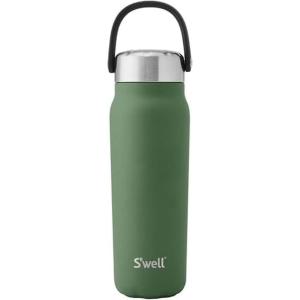 imageSwell Recycled Stainless Steel Explorer with Insulated Lid and Handle 40oz Himalayan Salt Triple Layered Vacuum Insulated Containers Keeps Drinks Cold for 54 Hours and Hot for 12Green Jasper