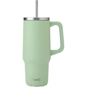 imageSwell Recycled Stainless Steel Tumbler XL with Straw and Handle 30oz Onyx Triple Layered Vacuum Insulated Container Keeps Drinks Cold 36 hours and Hot for 9 BPA FreePistachio