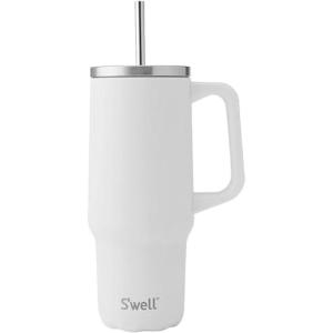 imageSwell Recycled Stainless Steel Tumbler XL with Straw and Handle 30oz Onyx Triple Layered Vacuum Insulated Container Keeps Drinks Cold 36 hours and Hot for 9 BPA FreeMoonstone