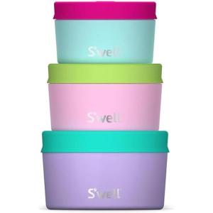imageSwell Stainless Steel Food Canister Set Of Three 10oz 16oz and 24oz Pastel Paradise Single Walled Durable Construction BPA Free Dishwasher SafePastel Paradise