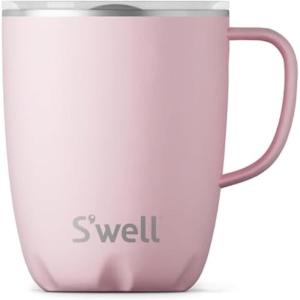 imageSwell Stainless Steel Mug with Handle 12oz Onyx Triple Layered Vacuum Insulated Containers Keeps Drinks Colder and Hotter for Longer BPA FreePink Topaz