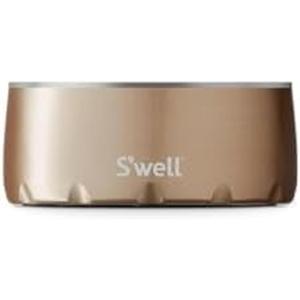 imageSwell Stainless Steel Pet Bowl 32oz Teakwood for Small to Medium Size Dogs Mess Free Design with Non Slip Rubber Bottom Dishwasher Safe BPA FreePyrite