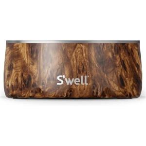 imageSwell Stainless Steel Pet Bowl 32oz Teakwood for Small to Medium Size Dogs Mess Free Design with Non Slip Rubber Bottom Dishwasher Safe BPA FreeTeakwood
