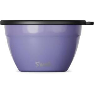 imageSwell Stainless Steel Salad Bowl Kit 64oz Hillside Lavender Comes with 2oz Mini Canister and Removable Tray for Organization Leakproof Easy to Clean Dishwasher Safe