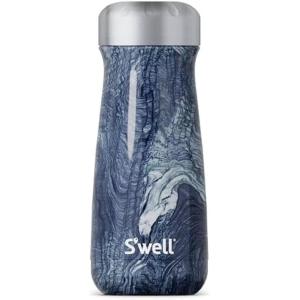 imageSwell Stainless Steel Traveler 16oz Teakwood Triple Layered Vacuum Insulated Containers Keeps Drinks Cold for 24 Hours and Hot for 12 BPA Free Easy Carrying On the GoAzurite Marble