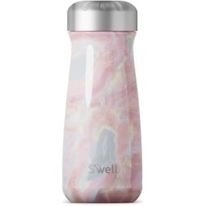 imageSwell Stainless Steel Traveler 16oz Teakwood Triple Layered Vacuum Insulated Containers Keeps Drinks Cold for 24 Hours and Hot for 12 BPA Free Easy Carrying On the GoGeode Rose