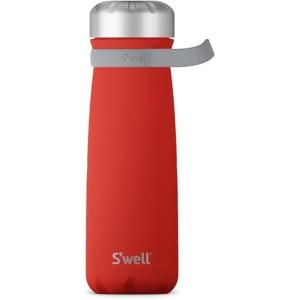 imageSwell Stainless Steel Traveler With Handle 24oz Peacock Blue Triple Layered Vacuum Insulated Containers Keeps Drinks Cold for 40 Hours and Hot for 16 BPA Free Easy Carrying On the GoPoppy Red