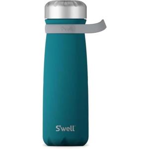 imageSwell Stainless Steel Traveler With Handle 24oz Peacock Blue Triple Layered Vacuum Insulated Containers Keeps Drinks Cold for 40 Hours and Hot for 16 BPA Free Easy Carrying On the GoPeacock Blue