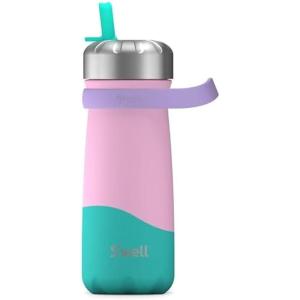 imageSwell Stainless Steel Traveler with Flip Straw Lid 16oz Dragonfruit Triple Layered Vacuum Insulated Containers Keeps Drinks Cold for 24 Hours BPA Free Easy Carrying On the GoPastel Paradise