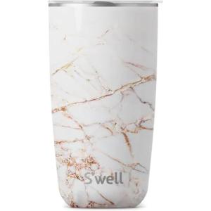imageSwell Stainless Steel Tumbler with SlideOpen Lid 18oz Rose Marble Triple Layered Vacuum Insulated Containers Keeps Drinks Cold for 12 Hours and Hot for 4 BPA FreeCalacatta Gold