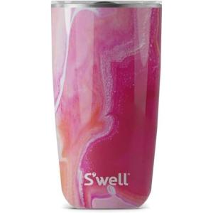 imageSwell Stainless Steel Tumbler with SlideOpen Lid 18oz Rose Marble Triple Layered Vacuum Insulated Containers Keeps Drinks Cold for 12 Hours and Hot for 4 BPA FreeRose Agate