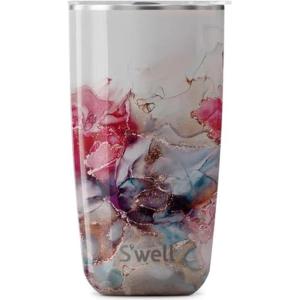 imageSwell Stainless Steel Tumbler with SlideOpen Lid 18oz Rose Marble Triple Layered Vacuum Insulated Containers Keeps Drinks Cold for 12 Hours and Hot for 4 BPA FreeRose Marble