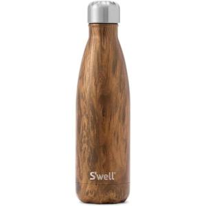 imageSwell Stainless Steel Water Bottle 17oz Teakwood Triple Layered Vacuum Insulated Containers Keeps Drinks Cold for 36 Hours and Hot for 18 BPA Free Perfect for On the Go