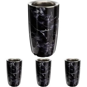 imageSwell Stainless Steel Wine Chiller Holds 750ml Bottle Onyx Triple Layered Vacuum Insulated Container Keeps Bottles Chilled for Longer BPA Free BarwareBlack Marble