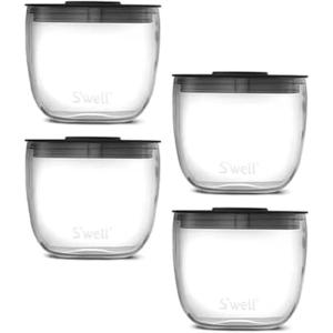 imageSwell Tritan Prep Bowl Set of 4 10oz Makes Meal Prep Easy And Convenient Leakproof Lids Microwavable and Dishwasher Safe BPA FreeClear