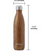 imageSwell Stainless Steel Water Bottle 25oz Silver Lining Triple Layered Vacuum Insulated Containers Keeps Drinks Cold for 48 Hours and Hot for 24 BPA Free Perfect for On the GoTeakwood