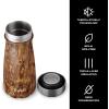 imageSwell Stainless Steel Traveler with Commuter Lid 16oz Teakwood Triple Layered Vacuum Insulated Containers Keeps Drinks Cold for 24 Hours and Hot for 6 BPA Free Easy Carrying On the Go