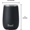 image:imageSwell Stainless Steel Wine Tumbler 14oz Onyx Triple Layered Vacuum Insulated Container Keeps Drinks Colder for Longer Splash Proof Slide Open Lid BPA Free BarwareOnyx