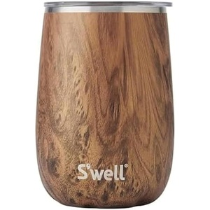 image:imageSwell Stainless Steel Wine Tumbler 14oz Onyx Triple Layered Vacuum Insulated Container Keeps Drinks Colder for Longer Splash Proof Slide Open Lid BPA Free BarwareTeakwood