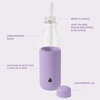 image:imageSwell Glass Original Water Bottle With Straw 18oz Chambray Borosilicate Glass Bottle With Collapsible Glass Straw And Silicone Sleeve Zero Plastic Leakproof BPA FreeLilac