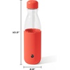 image:imageSwell Glass Original Water Bottle With Straw 18oz Chambray Borosilicate Glass Bottle With Collapsible Glass Straw And Silicone Sleeve Zero Plastic Leakproof BPA FreeRadiant Coral