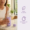 image:imageSwell Glass Original Water Bottle With Straw 18oz Chambray Borosilicate Glass Bottle With Collapsible Glass Straw And Silicone Sleeve Zero Plastic Leakproof BPA FreeLilac