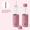 image:imageSwell Glass Original Water Bottle With Straw 18oz Chambray Borosilicate Glass Bottle With Collapsible Glass Straw And Silicone Sleeve Zero Plastic Leakproof BPA FreeDusty Pink