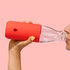 image:imageSwell Glass Original Water Bottle With Straw 18oz Chambray Borosilicate Glass Bottle With Collapsible Glass Straw And Silicone Sleeve Zero Plastic Leakproof BPA FreeRadiant Coral