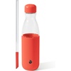 image:imageSwell Glass Original Water Bottle With Straw 18oz Chambray Borosilicate Glass Bottle With Collapsible Glass Straw And Silicone Sleeve Zero Plastic Leakproof BPA FreeRadiant Coral