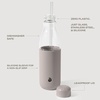 image:imageSwell Glass Original Water Bottle With Straw 18oz Chambray Borosilicate Glass Bottle With Collapsible Glass Straw And Silicone Sleeve Zero Plastic Leakproof BPA FreeLunar Grey