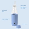image:imageSwell Glass Original Water Bottle With Straw 18oz Chambray Borosilicate Glass Bottle With Collapsible Glass Straw And Silicone Sleeve Zero Plastic Leakproof BPA FreeChambray