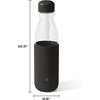image:imageSwell Glass Original Water Bottle With Straw 18oz Chambray Borosilicate Glass Bottle With Collapsible Glass Straw And Silicone Sleeve Zero Plastic Leakproof BPA FreeOnyx