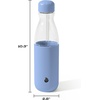 image:imageSwell Glass Original Water Bottle With Straw 18oz Chambray Borosilicate Glass Bottle With Collapsible Glass Straw And Silicone Sleeve Zero Plastic Leakproof BPA FreeChambray