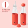 image:imageSwell Glass Original Water Bottle With Straw 18oz Chambray Borosilicate Glass Bottle With Collapsible Glass Straw And Silicone Sleeve Zero Plastic Leakproof BPA FreeRadiant Coral
