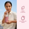 image:imageSwell Glass Original Water Bottle With Straw 18oz Chambray Borosilicate Glass Bottle With Collapsible Glass Straw And Silicone Sleeve Zero Plastic Leakproof BPA FreeDusty Pink