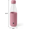 image:imageSwell Glass Original Water Bottle With Straw 18oz Chambray Borosilicate Glass Bottle With Collapsible Glass Straw And Silicone Sleeve Zero Plastic Leakproof BPA FreeDusty Pink