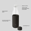 image:imageSwell Glass Original Water Bottle With Straw 18oz Chambray Borosilicate Glass Bottle With Collapsible Glass Straw And Silicone Sleeve Zero Plastic Leakproof BPA FreeOnyx