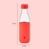 image:imageSwell Glass Original Water Bottle With Straw 18oz Chambray Borosilicate Glass Bottle With Collapsible Glass Straw And Silicone Sleeve Zero Plastic Leakproof BPA FreeRadiant Coral