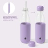 image:imageSwell Glass Original Water Bottle With Straw 18oz Chambray Borosilicate Glass Bottle With Collapsible Glass Straw And Silicone Sleeve Zero Plastic Leakproof BPA FreeLilac