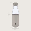 image:imageSwell Glass Original Water Bottle With Straw 18oz Chambray Borosilicate Glass Bottle With Collapsible Glass Straw And Silicone Sleeve Zero Plastic Leakproof BPA FreeLunar Grey