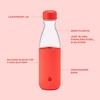 image:imageSwell Glass Original Water Bottle With Straw 18oz Chambray Borosilicate Glass Bottle With Collapsible Glass Straw And Silicone Sleeve Zero Plastic Leakproof BPA FreeRadiant Coral