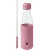 image:imageSwell Glass Original Water Bottle With Straw 18oz Chambray Borosilicate Glass Bottle With Collapsible Glass Straw And Silicone Sleeve Zero Plastic Leakproof BPA FreeDusty Pink