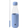 image:imageSwell Glass Original Water Bottle With Straw 18oz Chambray Borosilicate Glass Bottle With Collapsible Glass Straw And Silicone Sleeve Zero Plastic Leakproof BPA FreeChambray