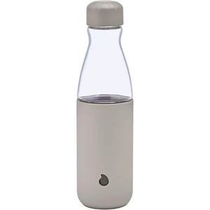 image:imageSwell Glass Original Water Bottle With Straw 18oz Chambray Borosilicate Glass Bottle With Collapsible Glass Straw And Silicone Sleeve Zero Plastic Leakproof BPA FreeLunar Grey
